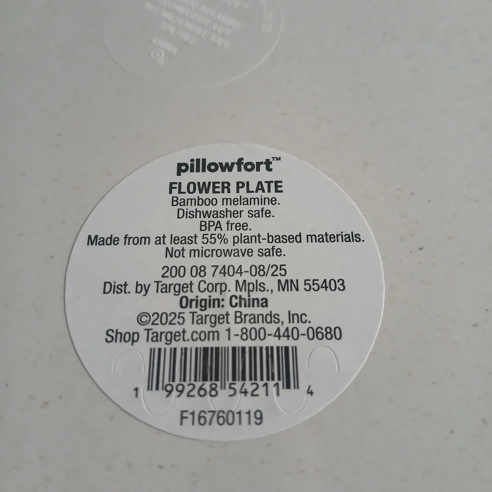 Set of 2 Target Pillowfort Plate Cat Design Bamboo & Melamine BPA Free 10.5